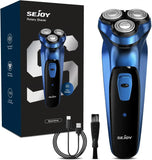 Sejoy USB Rechargeable Electric Shaver for Men – Waterproof Cordless Razor with Pop-Up Trimmer & LED Indicator