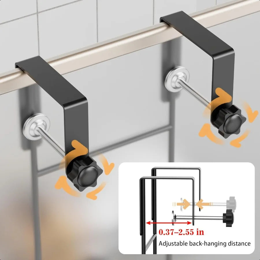 Over-the-Door 3-Tier Hanging Shower Caddy with Soap Holder & 4 Hooks – Rust-Proof Shelf for Bathroom Door