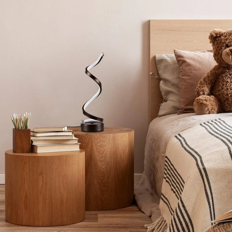 🌀 Classic Creative Spiral LED Table Lamp – Modern Minimalist Dimmable Lamp with Adjustable Arm & Soft Multifunctional Light