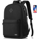 Unisex 15.6" School Laptop Backpack – USB Charging Bookbag for Teen Boys & Girls | Casual College Daypack for Men & Women