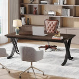 63″ Executive Desk – Large Computer Workstation with Thick Wooden Top & Heavy-Duty Metal Frame