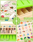 Wooden Montessori Sorting Toy – Educational Early Learning Box for Object Categories & Picture Matching, Preschool & Kindergarten Activity Set