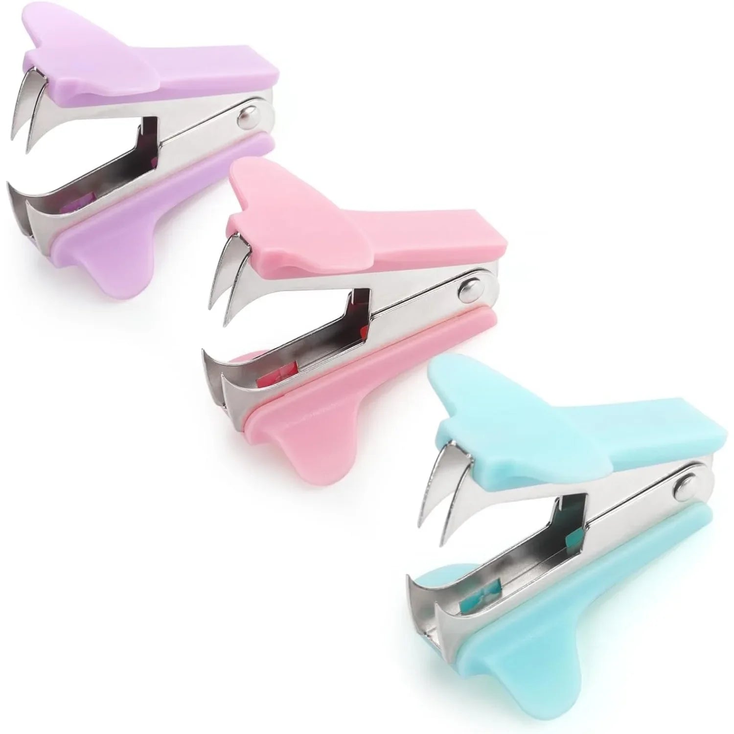 3-Pack Staple Removers – Staple Puller Tools for School, Office & Home (Pink, Blue, Purple)