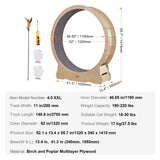 VEVOR Cat Exercise Wheel – Natural Wood Silent Running Treadmill with Detachable Carpet, Roller Wheel for Pet Fitness (