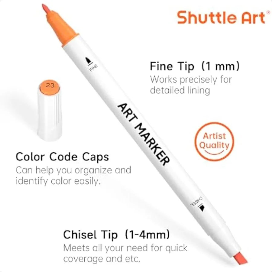 Dual Tip Art Markers – 30 Colors Permanent Alcohol-Based Pens for Sketching, Coloring & Illustration 🎨