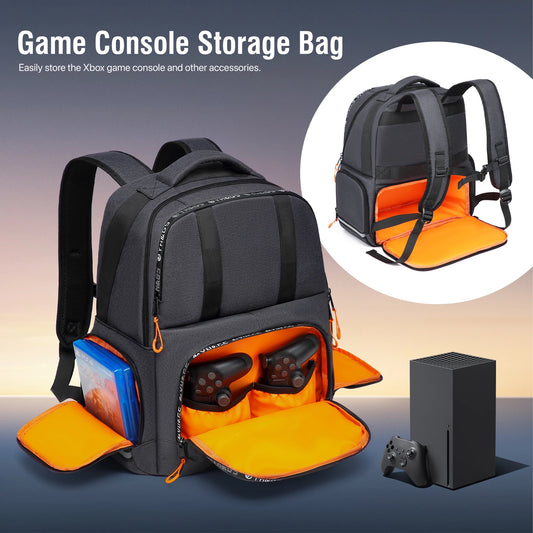 Xbox Series X|S Compatible Gaming Backpack – Protective Console Carry Bag with Dedicated Accessory Storage