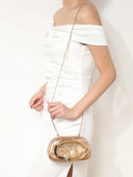 2025 Fashion Luxury Women’s Evening Clutch – Bride Metal Wedding Purse & Party Crossbody Box Handbag with Day Closure