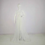 Women’s Elegant Maternity Gown – White Sleeveless Long Pregnancy Dress for Photoshoots, Baby Showers & Parties