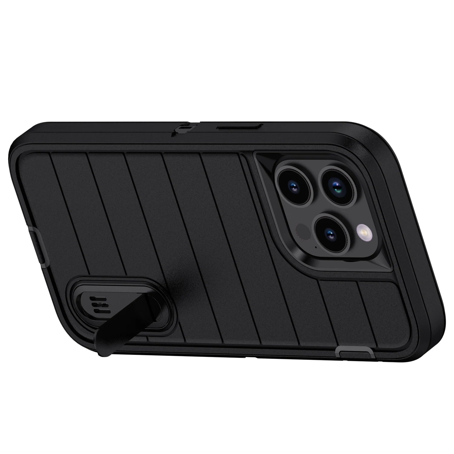 iPhone 13 Series Heavy Duty Case – 3-Layer Shockproof Kickstand Cover for 13, 13 Pro & 13 Pro Max