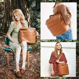 2022 PU Leather Diaper Backpack – Fashion Mommy & Daddy Bag with Changing Pad | Large Capacity Baby Organizer Nappy Bag