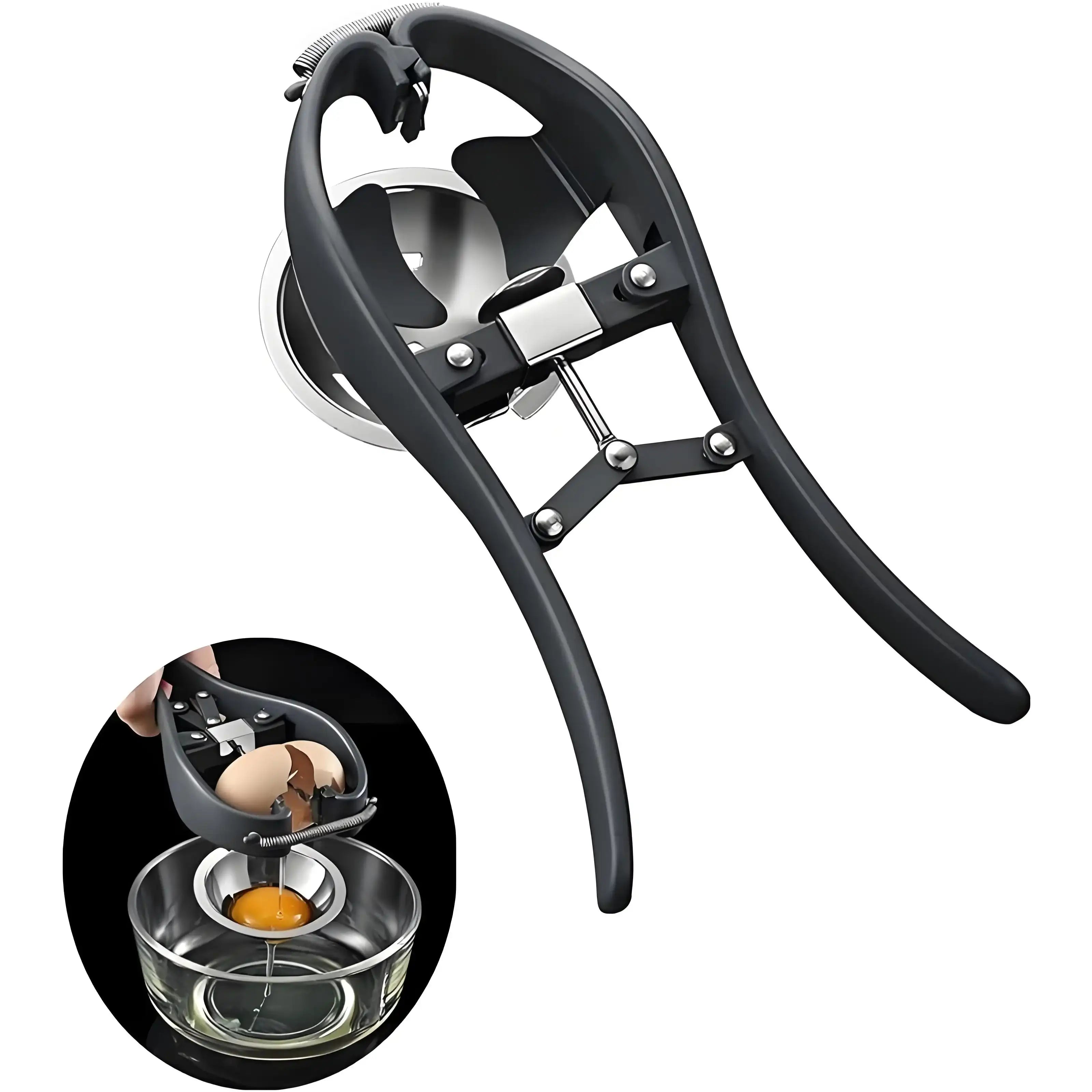 3-in-1 Stainless Steel Egg Separator & Cracker – Professional Yolk/White Splitter with Quick-Release Baking Tool 🥚✨