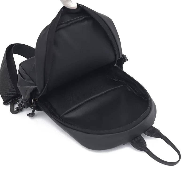 Men’s Oxford Chest Rig Bag – Zippered Tactical Fanny Pack with Polyester Bucket Design for Streetwear & Daily Carry