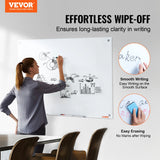 Magnetic Frameless Glass Dry-Erase Board – 48″ × 32″, Wall-Mounted Glass Whiteboard for Office, School & Home