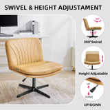 💺 Redlife Criss-Cross Office Chair – PU Leather Ergonomic Desk Chair with Adjustable Rotating Legs & Double Cushion