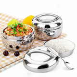 Portable Stainless Steel Thermo-Insulated Food Container – Round Bento Lunch Box (SCVD889)