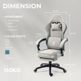 Ergonomic Gaming Chair – Breathable Fabric Gamer Seat with Gel Pad, Pocket Spring Cushion & Storage Bag for Comfort