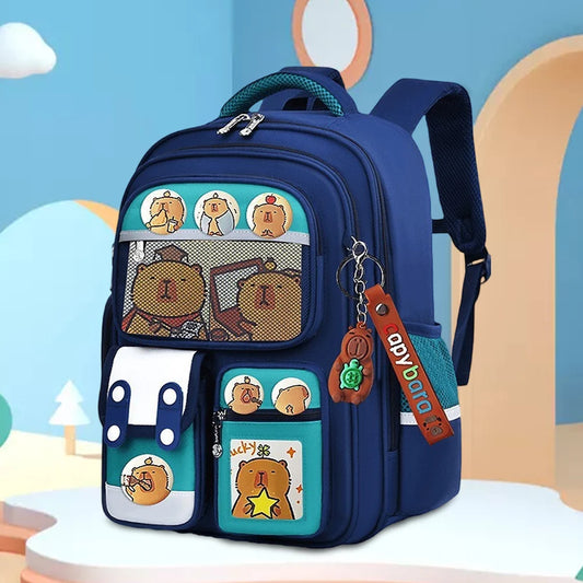 Capybara Kawaii Backpack – Adjustable Strap Multi-Pocket Oxford Cloth Rucksack
