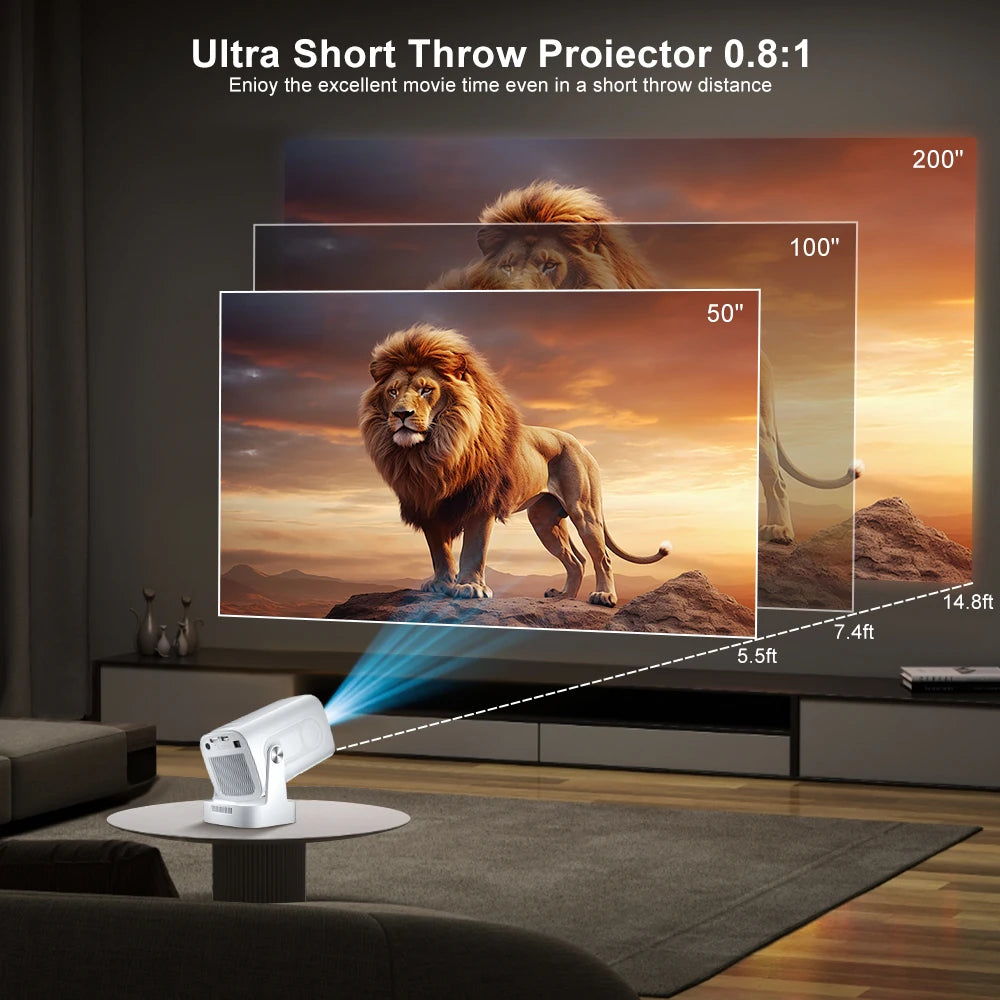 Salange HY260 Pro Mini Projector – Native 1080p, 330 ANSI, Auto-Focus & Keystone, Android 11, Wi-Fi 6, Voice Mouse Remote