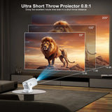 Salange HY260 Pro Mini Projector – Native 1080p, 330 ANSI, Auto-Focus & Keystone, Android 11, Wi-Fi 6, Voice Mouse Remote