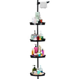 4-Layer Telescopic Corner Storage Rack – Adjustable Height Bathroom Shower Organizer
