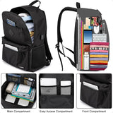 Classic Black 15.6" School Laptop Backpack – USB Charging Bookbag for Teen Boys & Girls | Unisex College & Daily Study Daypack
