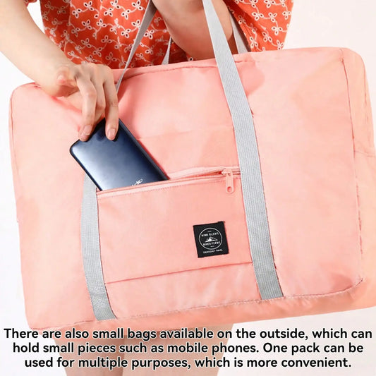 Foldable travel duffel bag – lightweight waterproof tote, large-capacity carry-on luggage bag for gym, sports, vacation & weekend trips