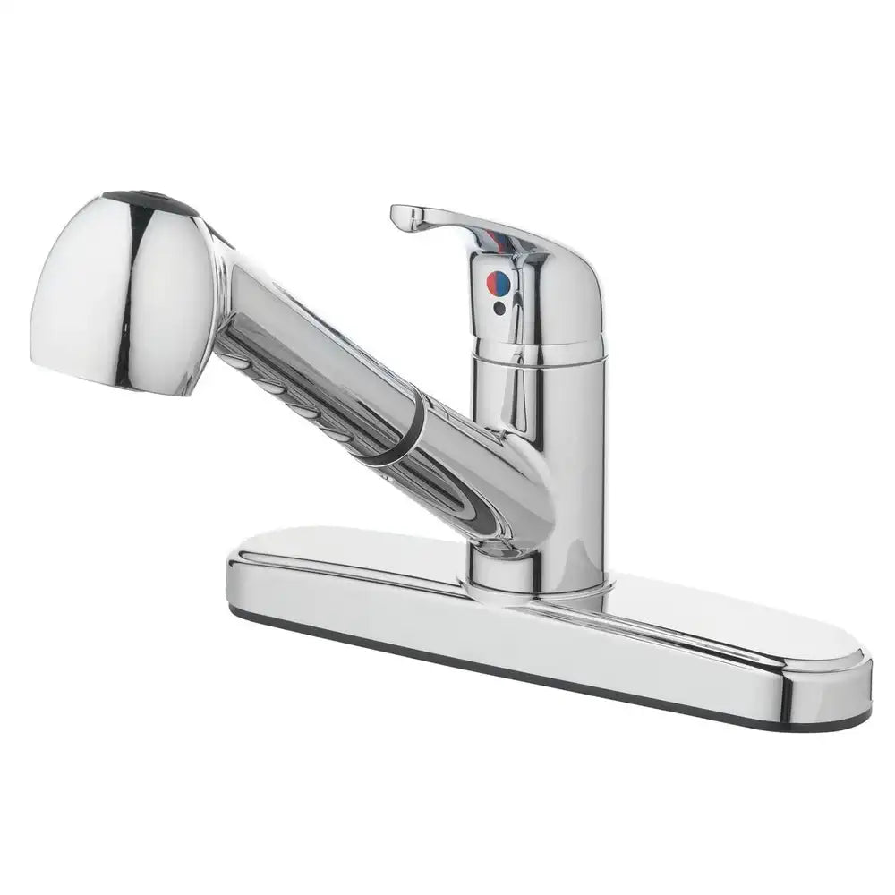 Single‑Handle Pull‑Out Kitchen Sink Faucet with Dual‑Function Sprayer – Chrome Finish, 2-Function Stream & Spray, Easy Install 🚰✨