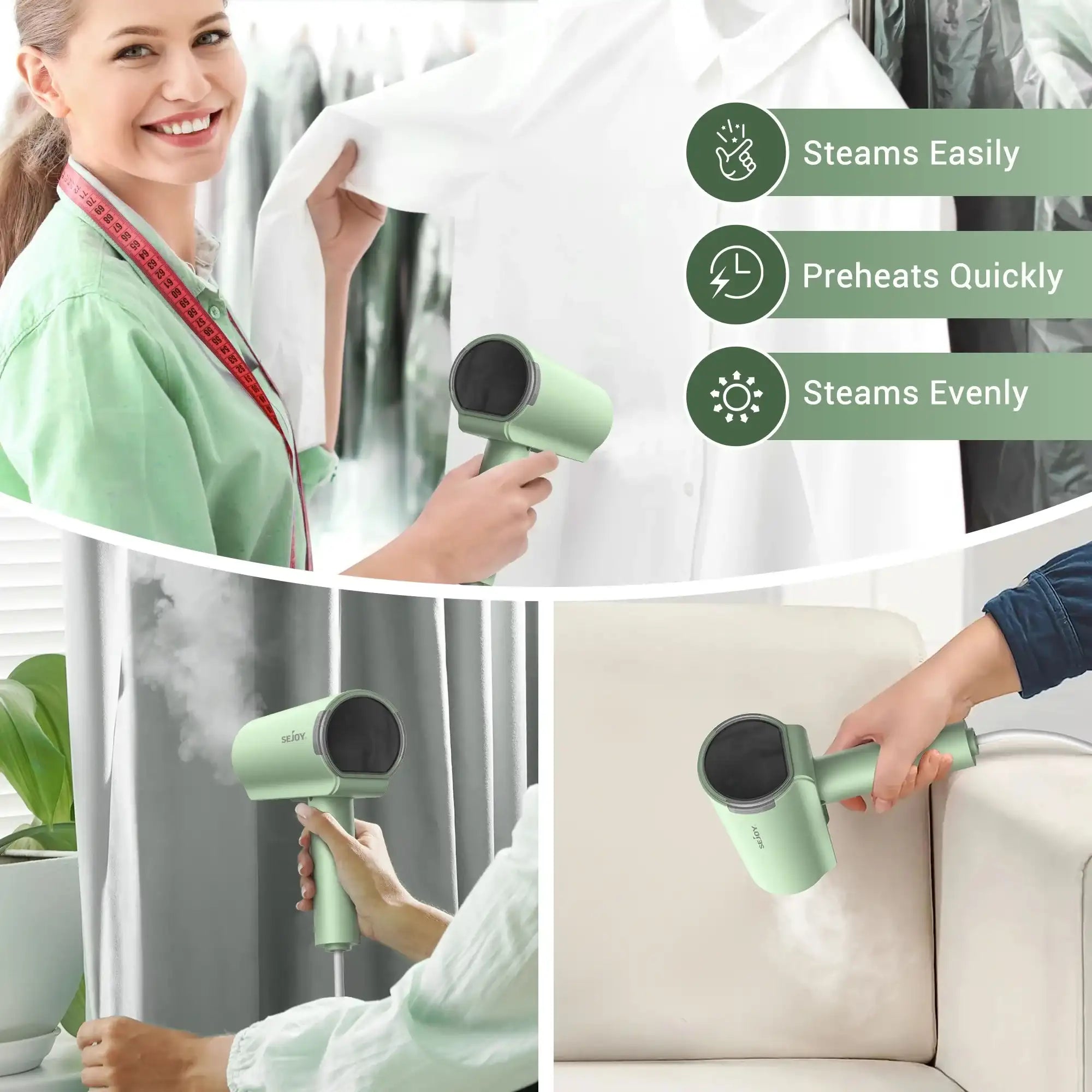 Handheld 1000 W Garment Steamer & Iron – Foldable Portable Electric Steam Cleaner for Clothes, Mite Removal & Flat Ironing