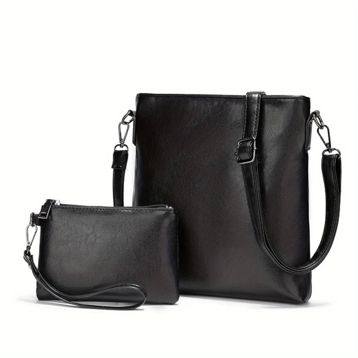 Women’s Soft Leather Two-Piece Shoulder & Crossbody Set – Elegant Messenger Handbag Combo for Daily Use