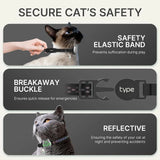 Waterproof Cat Collar with AirTag Holder – Reflective Fish Pattern, Lightweight Soft Breakaway GPS Tracker Collar for Kittens & Cats
