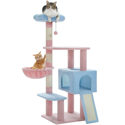 Flower Cat Tree – Multi-Level Cat Tower with Sisal-Covered Scratching Posts, Cute Cat Condo & Top Perch for Indoor Small & Medium Cats