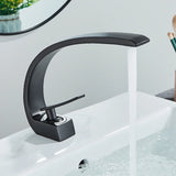 Luxury Brass Deck-Mounted Matte Black Basin Faucet – Single-Hole Mixer Tap Hot & Cold