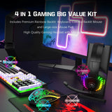 MambaSnake T11 Wired Gaming Combo – Rainbow LED Backlit Keyboard, Gaming Mouse & Headset Set for PC & Laptop