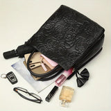 Women’s Floral Embossed Handbag – Large Capacity Fashionable Leather Crossbody for Work & Daily Use 👜✨