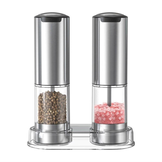 Rechargeable Electric Salt & Pepper Grinder Set – 2 Pack with Base - PulinGO