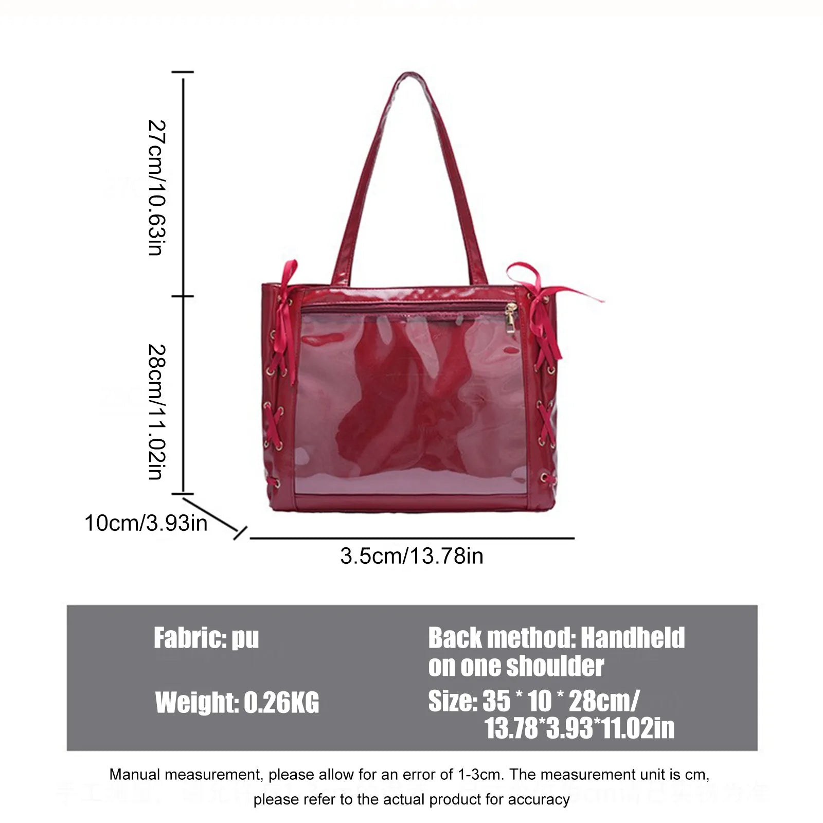 Bow-Ribbon Large Capacity Ita-Bag Shoulder Bag – PU Leather Japanese Kawaii Style