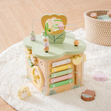 Robotime Wooden Montessori Activity Cube – 9-in-1 Educational Baby Learning Toy for Toddlers with Multiple Games