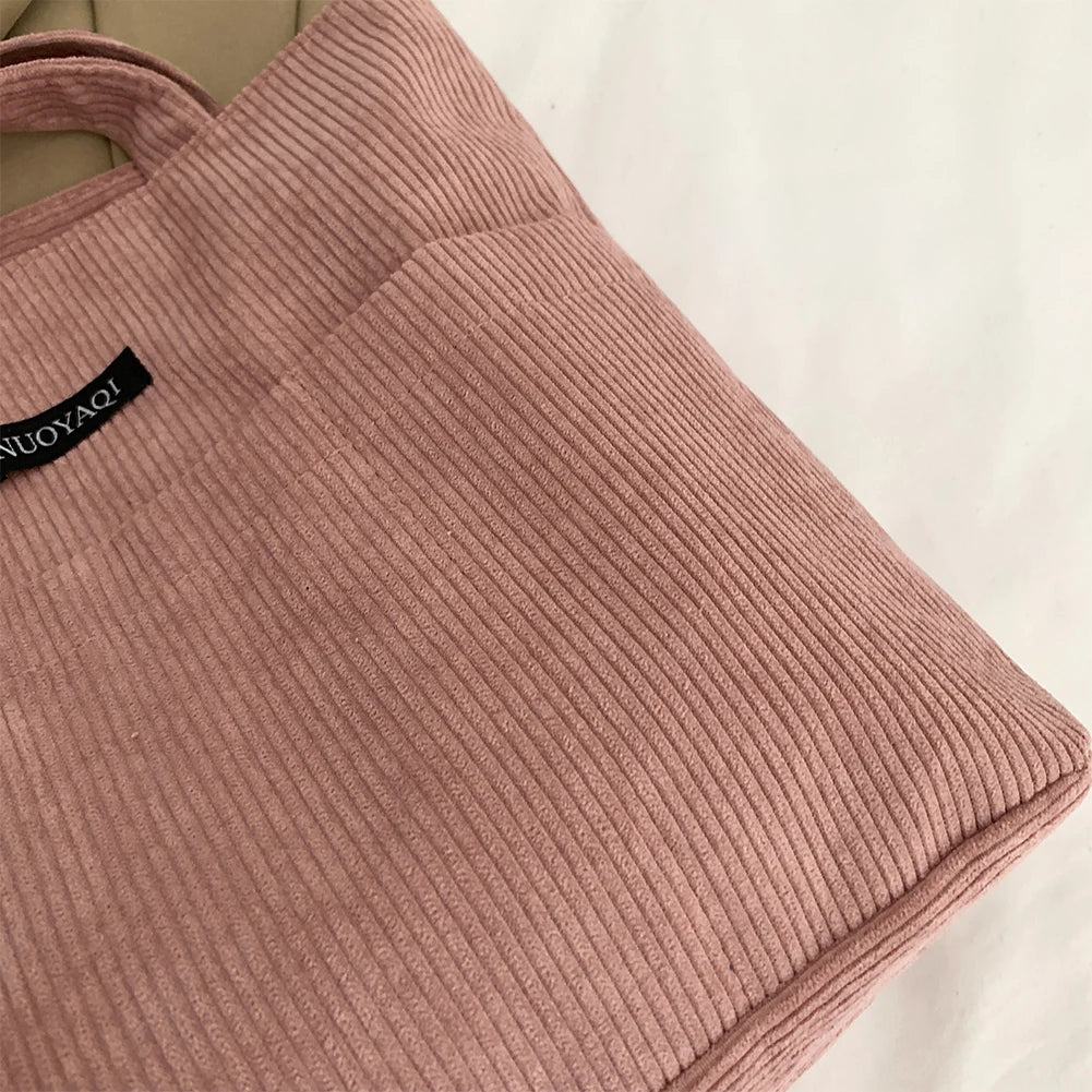 Women’s Corduroy Handbag – Large Capacity Satchel Shopping Bag (Multifunctional)