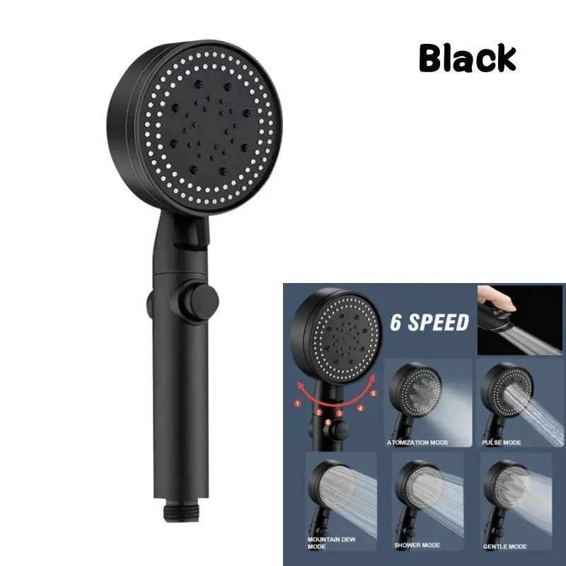230 mm Big Panel Showerhead – 6 Mode High-Pressure Rainfall Top Shower Head