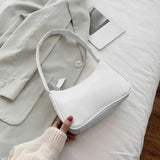 New Soft PU Leather Women’s Shoulder Bag – Retro Casual Solid Colour Small Top-Handle Handbag for Ladies