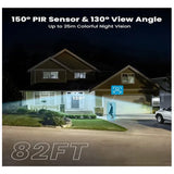 ieGeek 2K Wired Floodlight Security Camera – Outdoor Motion Sensor Cam with Color Night Vision, 110dB Siren & Two-Way Audio