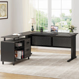 🖥️ Tribesigns 63" L-Shaped Executive Desk – Large Office Desk with File Cabinet, Drawers & Storage Shelves