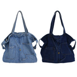 Retro Denim Large Capacity Crossbody & Shoulder Messenger Bag for Women – Vintage Pocket Tote Satchel