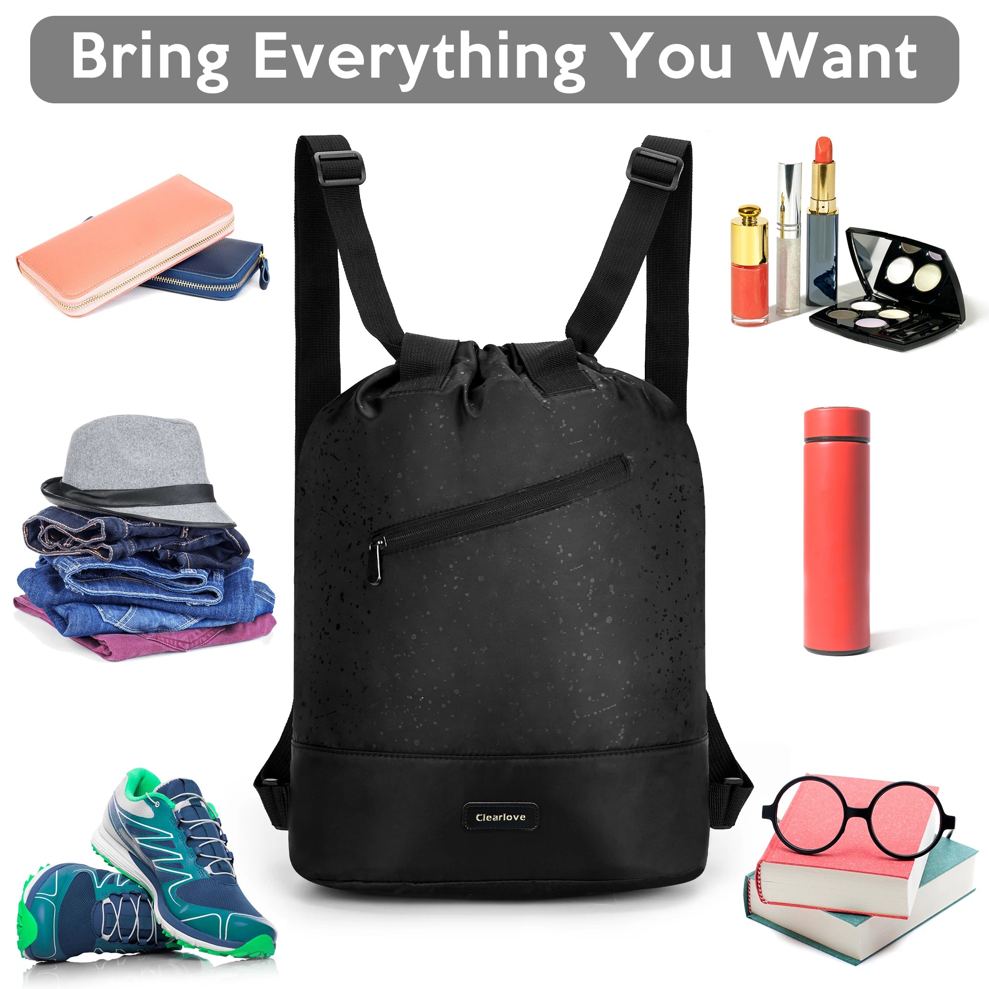 Composite Nylon Outdoor Backpack – Lightweight Reflective Bundle-Pocket Daypack | Black Travel & Hiking Bag