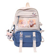 Women’s Fashion Patchwork Canvas Backpack – Contrast Color College Bag | Stylish Daily Leisure Student Knapsack