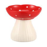 Mushroom Raised Cat Bowl – Elevated Food & Water Dish with Anti-Overturning Stand for Neck Protection