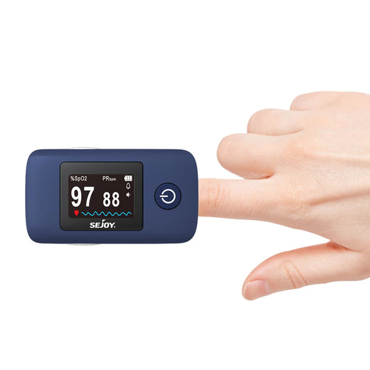 Sejoy Digital Wrist Blood Pressure Monitor with Finger Pulse Oximeter – OLED Blood Oxygen, Heart Rate & BP Monitor for Home Use