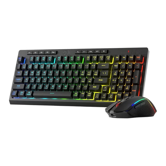 Redragon S142 Wireless Gaming Keyboard & Mouse Combo – 98-Key K515 PRO RGB Membrane Keyboard with Wireless Gaming Mouse