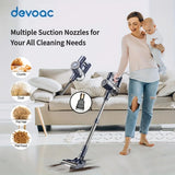 DEVOAC Corded Vacuum Cleaner 600W 23 kPa – 6-in-1 Hand-Stick Vacuum with HEPA Filtration