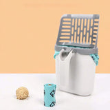Extra-Large Cat Litter Scoop with Detachable Baffle, Built-In Garbage Bag Storage & Ergonomic Handle